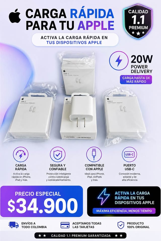 Cubo de carga rápida de 20 Vatios