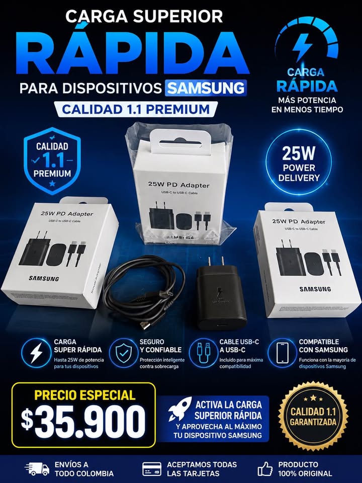 Cargador de 25 Vatios 1.1 Full calidad