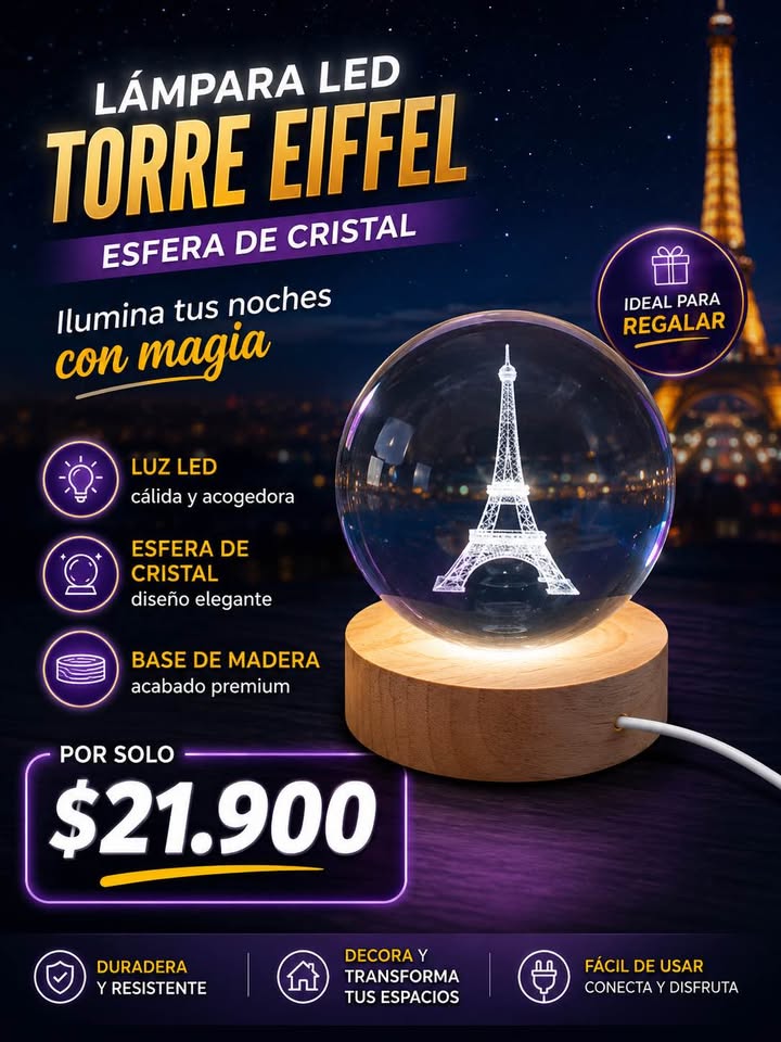 Lámpara Led Torre Eiffel