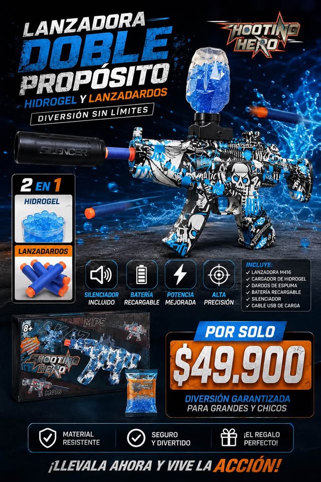 Lanzadora de Hidrogel 2 en 1